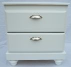 BS04-Nightstand, Two Drawer, White