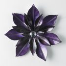 A23-Pair of Purple metal flowers