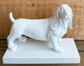 Decorative Dog, White resin, small-Acc030