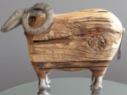 Decorative Ram, Wood & Metal-Acc96