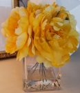 PL39-Yellow Flowers, glass vase