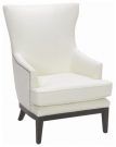 LC13-Ivory Leather Wing, Silver Nailhead