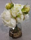 PL50-White Bouquet in gel, glass vase