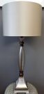L21-Champagne Glass Base, Taupe Shade