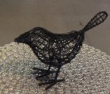 Decorative Bird, Black, Wire-Acc9914