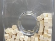 Vase, w/hole, wood cubes-Acc997