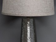 L09-Hammered Metal Base, Taupe Shade