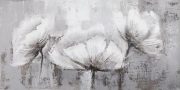 A118a-Grey & White Canvas, 3 Flowers