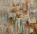 A146-Abstract Canvas, Rust/Teal/White, LRG