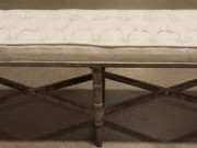 OB19-Linen Bench Tufted, Antique Finish