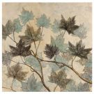A01e-Aqua Leaves, Textured Canvas
