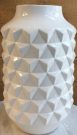 Vase, White Geometric Honeycomb-Acc027