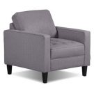 LC06-Stone Grey, Paris Linen, Tufted Seat