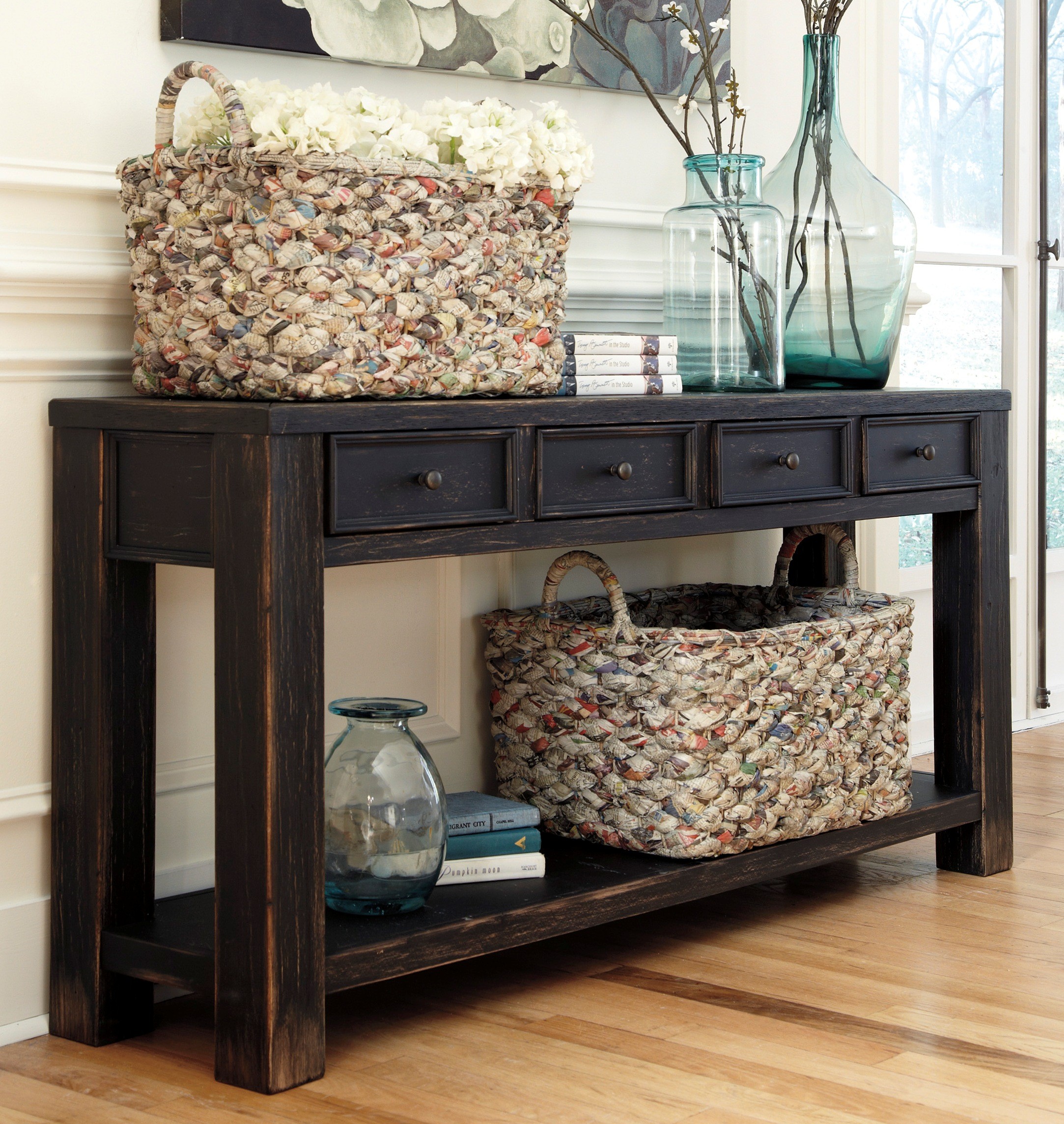 OTC06Rustic Black Finish, 4 drawer The Rental Dept