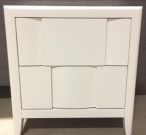 BS05-White, 2 Drawer, Woven Wood