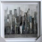 A103b-White Framed, Abstract Buildings