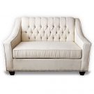 SF12b-Loveseat, Ivory, Tufted w/piping