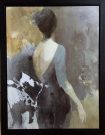 A106-Lady in backless dress, framed canvas