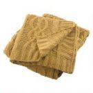TH05-Harvest Yellow Cable Knit Throw