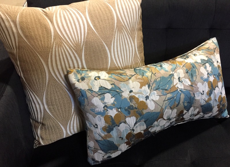 TC104cTeal & Copper Floral, Lumbar The Rental Dept