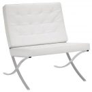 LC18b-White Leather, Barcelona Lounger