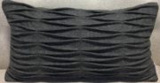 TC75-Dark Grey Wool, Pleated Wave Fabric