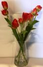 PL26-Coral Tulips in gel, Glass Vase