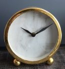 Clock, Gold Finish, Faux Marble-Acc508