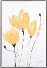 A128b-Yellow Flowers Textured, Silver Frame