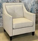 LC22a-Beige Club Chair w/nailhead detail
