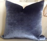TC005a-Steely Blue Velvet Toss Cushion