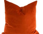 TC34-Burnt Orange, Velvet Toss Cushion