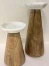 Candle Stands, Wood & Marble-Acc436