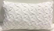 TC28a-White Pleated Oblong Toss Cushion