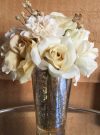 PL41c-Antique Roses, Mercury Glass vase