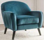 LC21a-Velvet Teal Tub w/Pleated Back