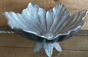 Bowl, Silver Leaves on stand-A1001a