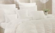BQ14a-Queen, White Ruched Comforter Set
