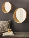M36a-Pr. of Round Gold Wall Mirrors