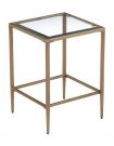 OT64a-Gold Finish Square, Side Table