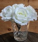 PL24c-White Flowers, Glass Beaded Pot