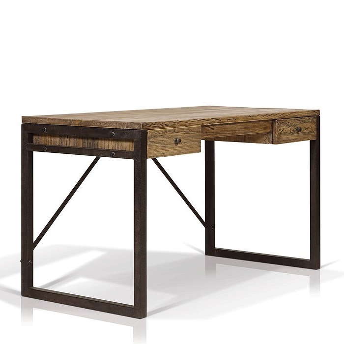 OD13Rustic Barnwood Desk, Metal Legs The Rental Dept