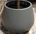 PLTP00-Grey Ceramic, Round Planter