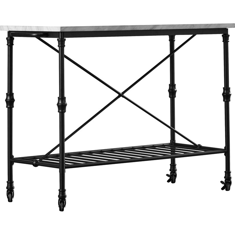 DT40Kitchen Island, Faux Marble The Rental Dept