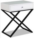 BS10c-White Gloss, Black Luggage Stand