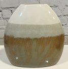 Vase, Taupe & White Layer Oval-Acc148g