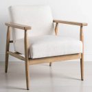 LC01ab-Linen Arm Chair, Blonde Frame