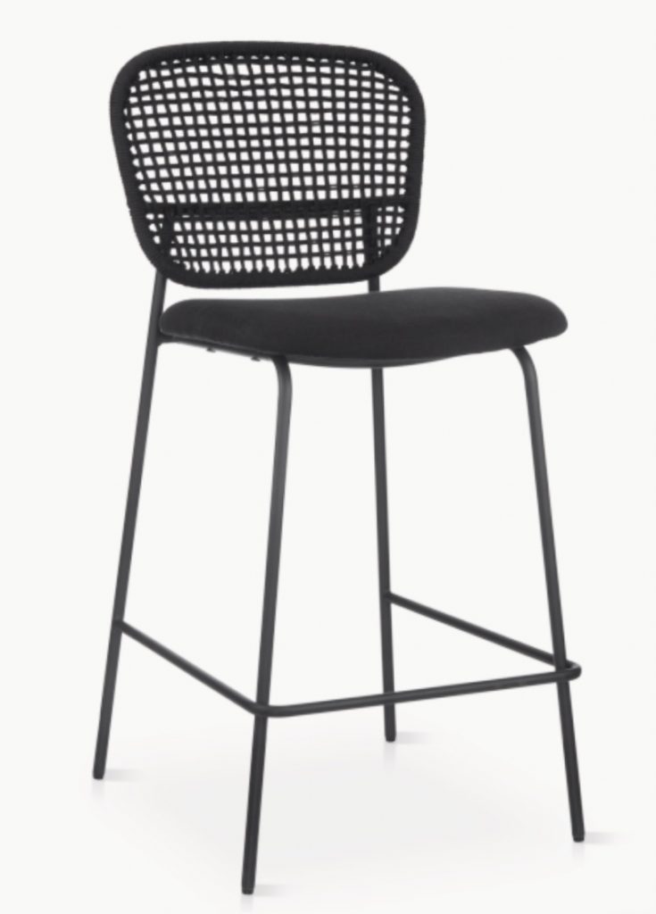 DC25abCounter Stool, Black Rope Back The Rental Dept