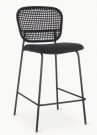 DC25ab-Counter Stool, Black Rope Back