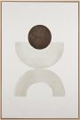 A130-Beige & Brown, Half Circle Abstract